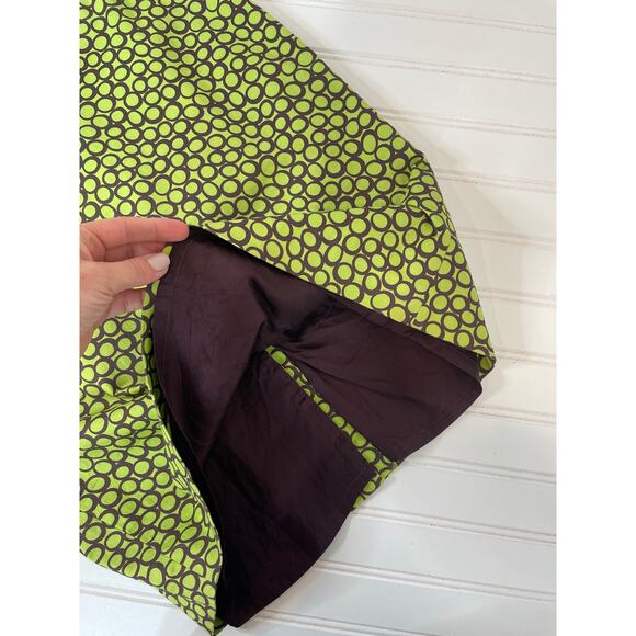 Cynthia Howie Green Circle Print Cinched Sleeveless Midi Sheath Dress Size 6 - Picture 5 of 6